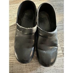 Dansko Womens Professional Black Leather Clog | Size 40 Us Size 9.5-10